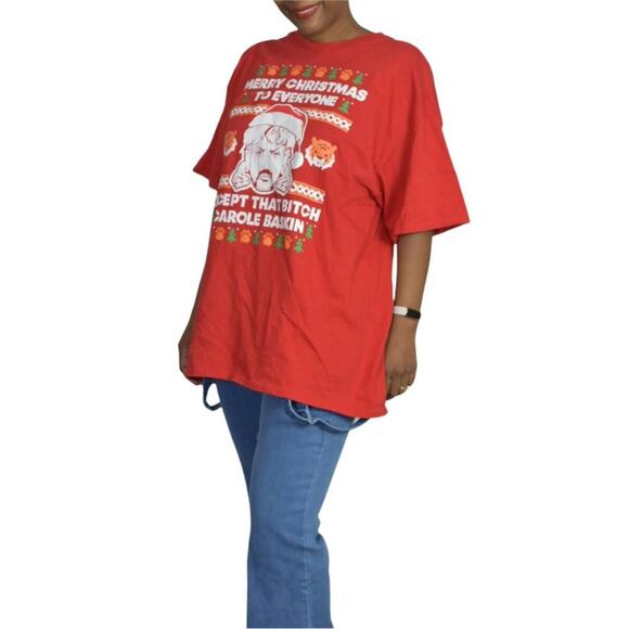 Tiger King Ugly Christmas Tee Carole Tacky Santa Holiday T-Shirt Size XL Unisex - Picture 3 of 12